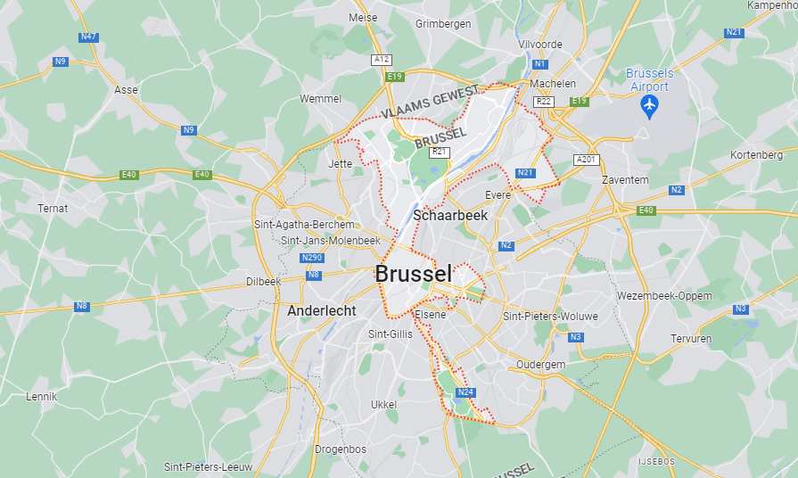 IT bedrijf regio Brussel kaart